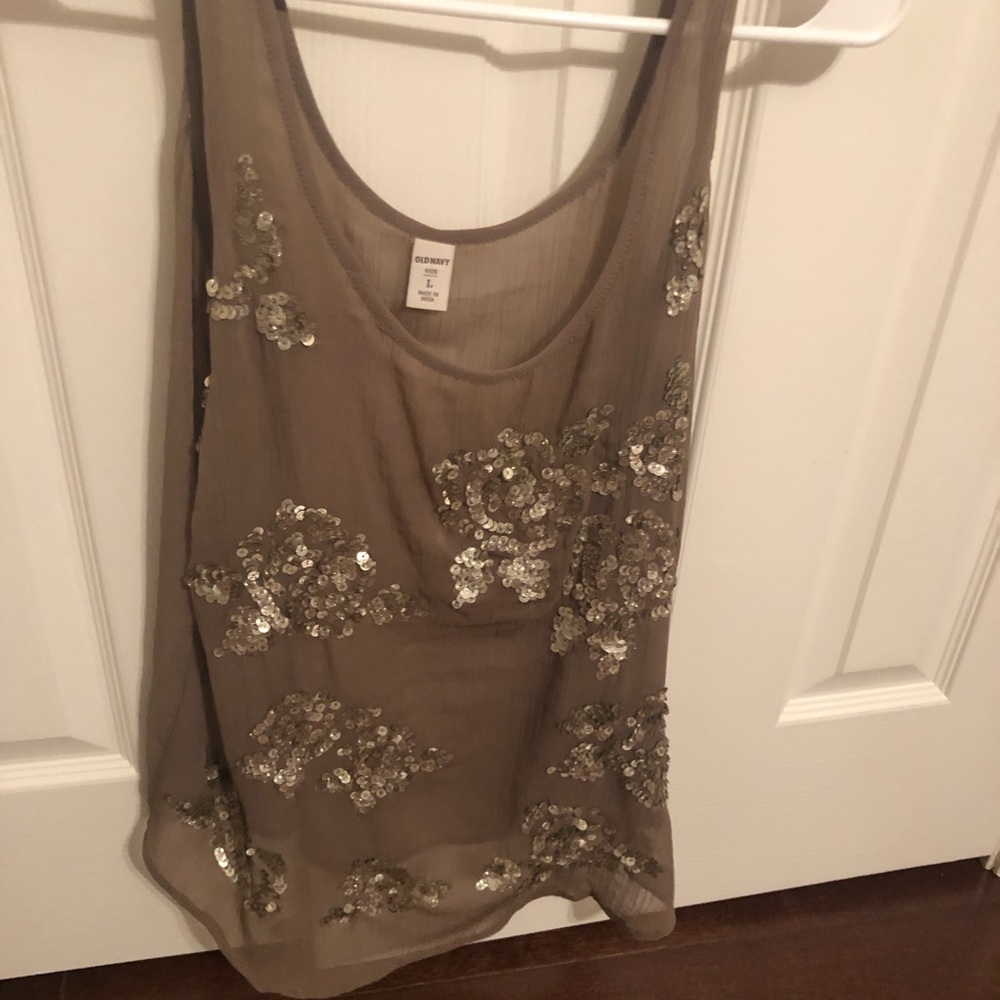 Old Navy Sheer Sequin Tank